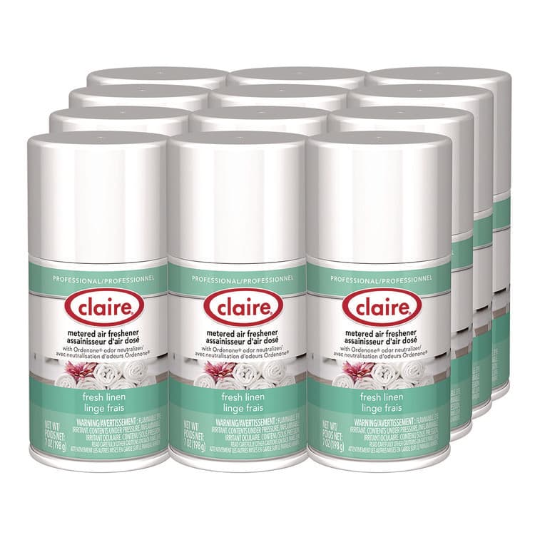 PLZ CORP Metered Air Freshener, Fresh Linen, 11 oz Aerosol Spray, 12/Carton (CGC110)