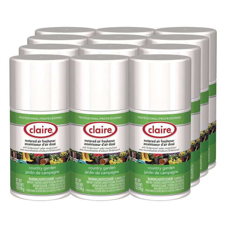 PLZ CORP Metered Air Freshener, Country Garden, 11 oz Aerosol Spray, 12/Carton (CGC118)