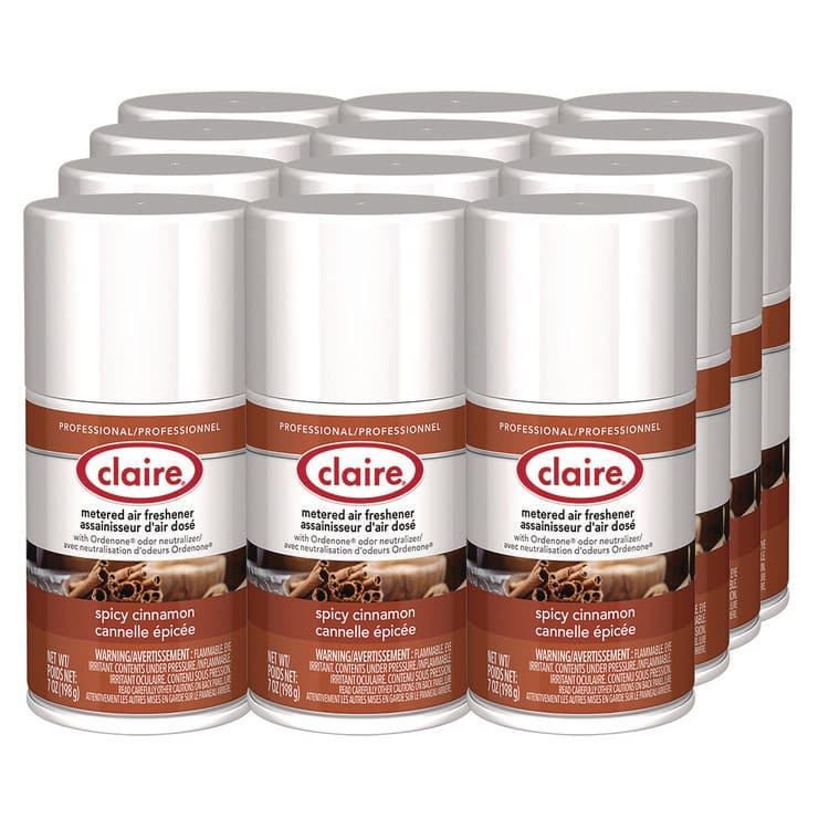 PLZ CORP Metered Air Freshener, Cinnamon, 11 oz Aerosol Spray, 12/Carton (CGC122)
