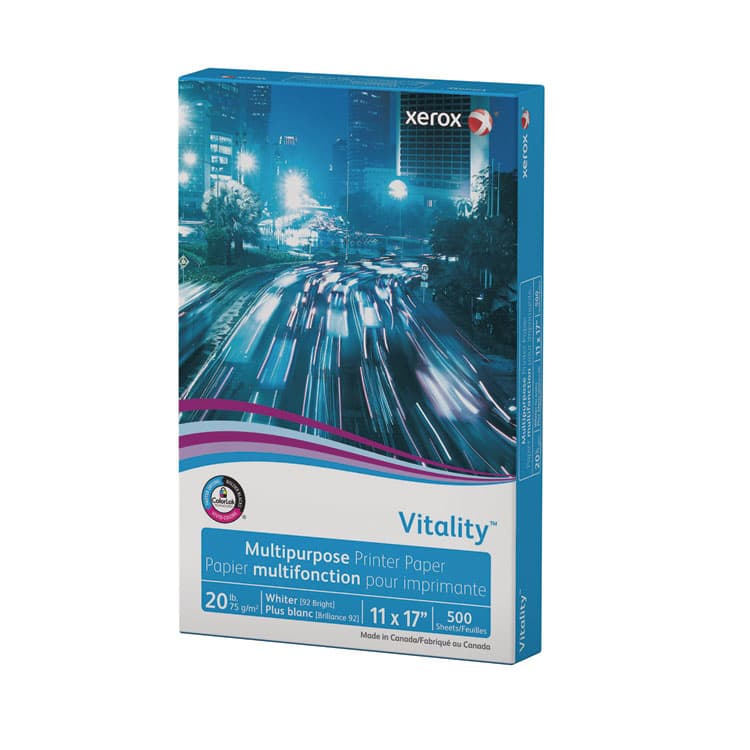 XEROX CORP. Vitality Multipurpose Print Paper, 92 Bright, 20 lb Bond Weight, 11 x 17, White, 500/Ream (XER3R03761) thumbnail 3