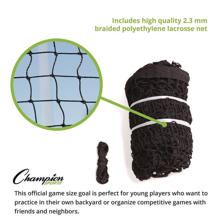 CHAMPION SPORT Backyard Lacrosse Goal and Net, 6 ft x 6 ft, 1.5" dia Frame (CSILNGL) thumbnail 2