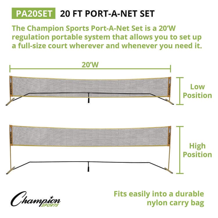 CHAMPION SPORT Rhino Port-A-Net Set, 36" to 60" x 240" (CSIPA20SET) thumbnail 2