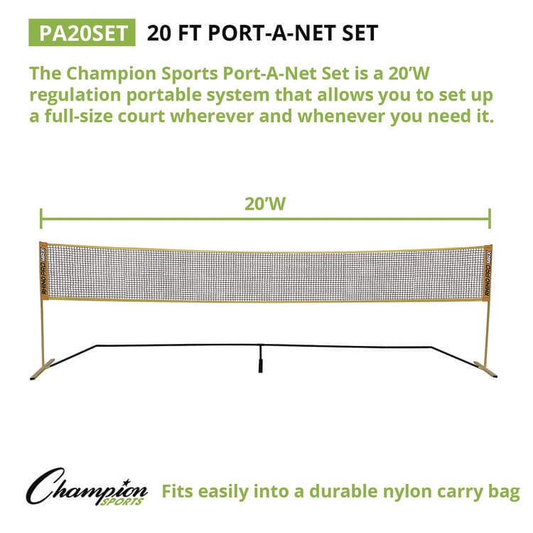 CHAMPION SPORT Rhino Port-A-Net Set, 36" to 60" x 240" (CSIPA20SET) thumbnail 3