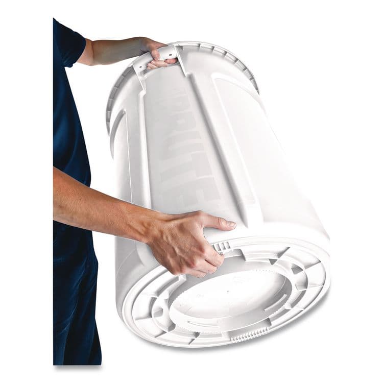 RUBBERMAID COMMERCIAL PROD. Vented Round Brute Container, 10 gal, Plastic, White (RCP2610WHI) thumbnail 2