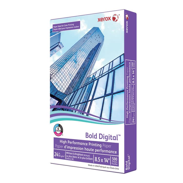 XEROX CORP. Bold Digital Printing Paper, 98 Bright, 24 lb Bond Weight, 8.5 x 14, White, 500 Sheets/Ream, 8 Reams/Carton (XER3R11542R) thumbnail 3