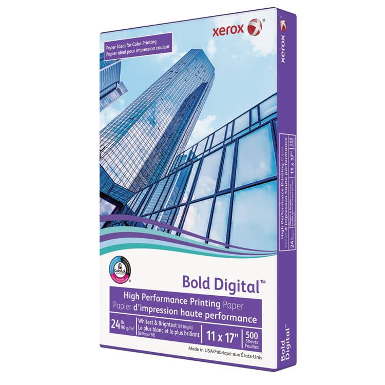XEROX CORP. Bold Digital Printing Paper, 98 Bright, 24 lb Bond Weight, 11 x 17, White, 500/Ream (XER3R11543R) thumbnail 3