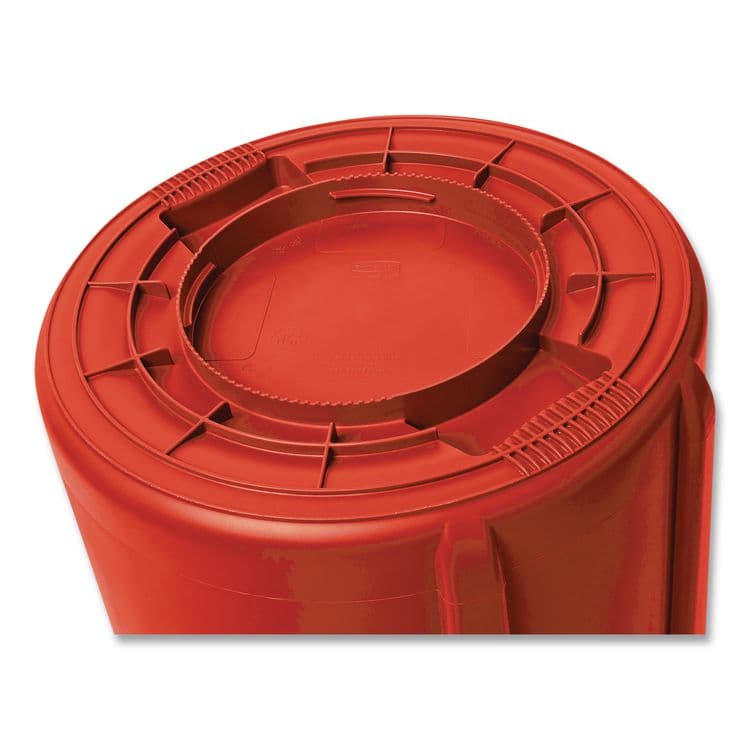 RUBBERMAID COMMERCIAL PROD. Vented Round Brute Container, 10 gal, Plastic, Red, 6/Carton (RCP2610REDCT) thumbnail 4