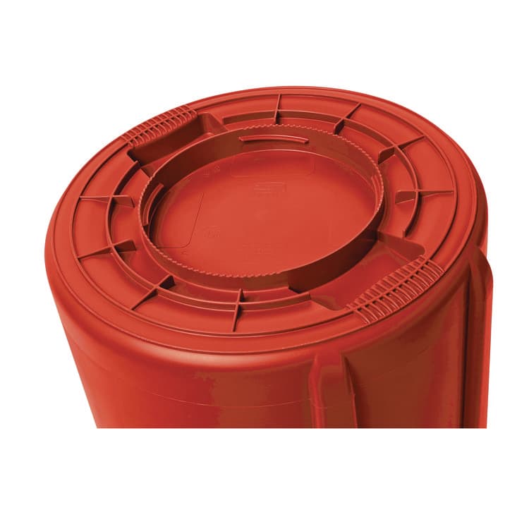 RUBBERMAID COMMERCIAL PROD. Vented Round Brute Container, 44 gal, Plastic, Red (RCP264360REDEA) thumbnail 4