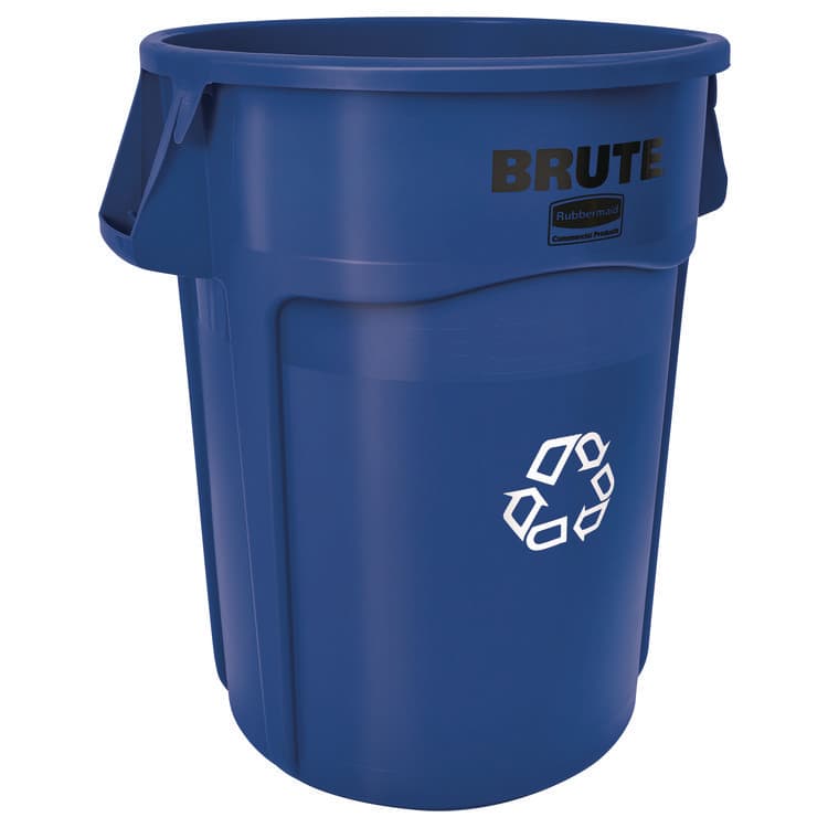 RUBBERMAID COMMERCIAL PROD. Brute Recycling Container, 44 gal, Polyethylene, Blue (RCP264307BLU) thumbnail 2