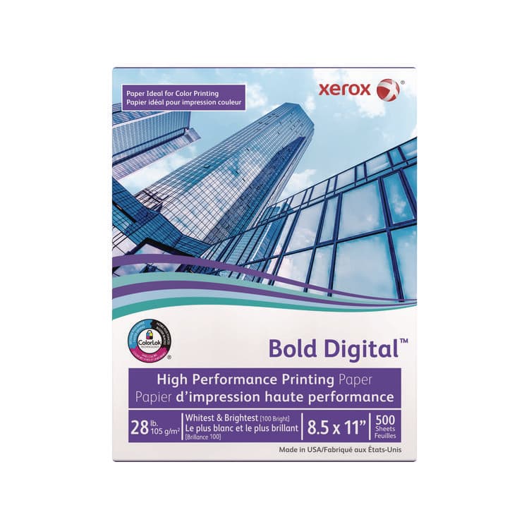 XEROX CORP. Bold Digital Printing Paper, 100 Bright, 28 lb Bond Weight, 8.5 x 11, White, 500/Ream (XER3R11760)