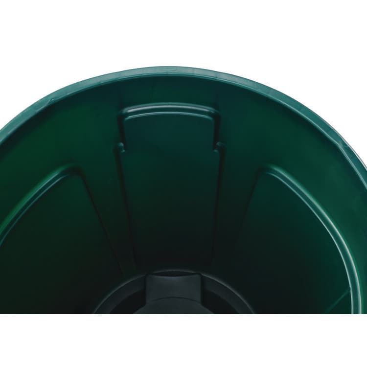 RUBBERMAID COMMERCIAL PROD. Vented Round Brute Container, 10 gal, Plastic, Dark Green (RCPFG261000DGRN) thumbnail 2
