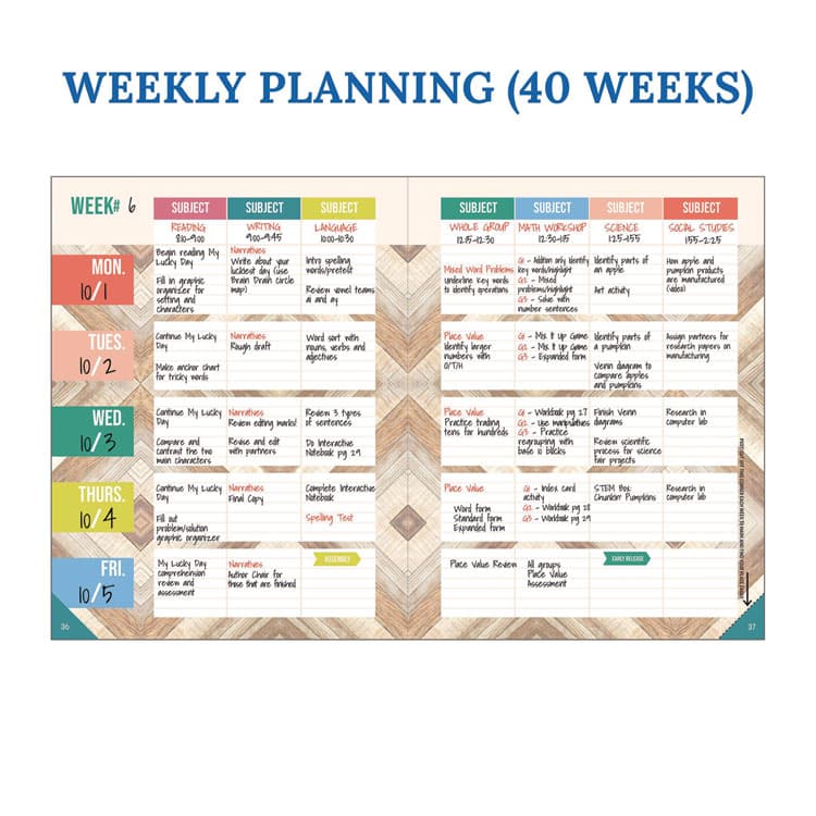 CARSON-DELLOSA EDUCATION Teacher Planners, Weekly/Monthly, 7 Classes, True to You Artwork, Multicolor Cover, 11 x 8.5 Sheets, 12-Month (July to June) (CDP105051) thumbnail 3