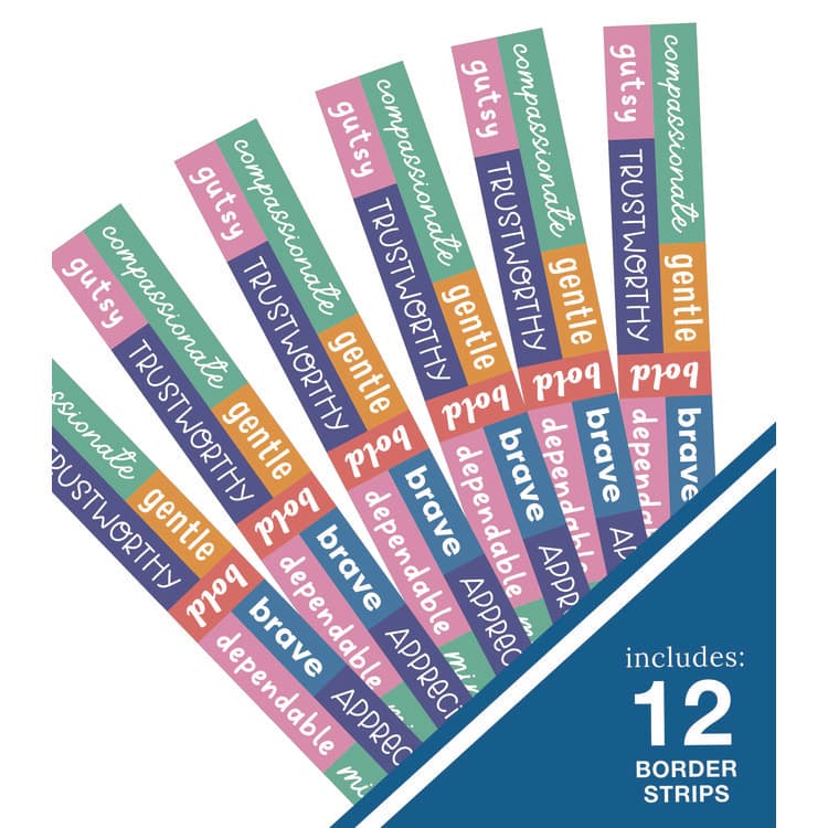 CARSON-DELLOSA EDUCATION Straight Borders, 12-Piece Set, Motivational: Positive Words, 3" x 3 ft, Multicolor (CDP108520) thumbnail 2