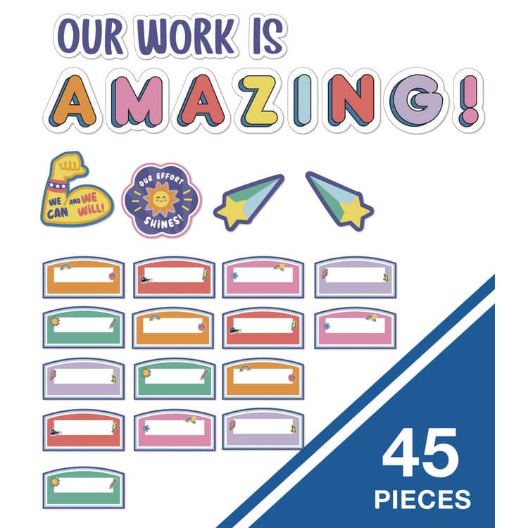 CARSON-DELLOSA EDUCATION Work Display Bulletin Board Sets, 45-Piece Set, We Stick Together: Our Work Is Amazing, 7.9" x 15", Multicolor (CDP110558) thumbnail 2