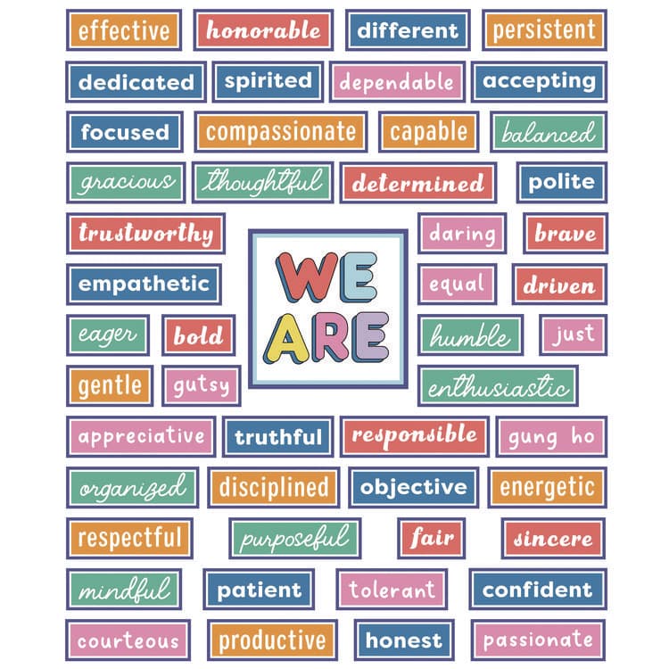 CARSON-DELLOSA EDUCATION Motivational Bulletin Board Sets, 52-Piece Set, We Stick Together: Motivational, 7.9" x 15", Multicolor (CDP110590)