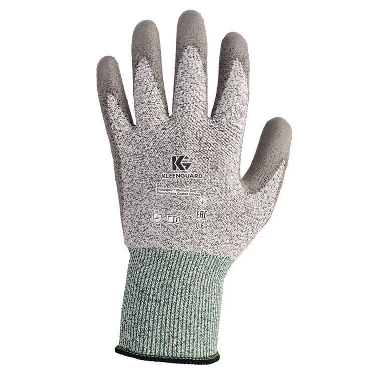 KIMBERLY CLARK G60 Level 3 Economy Cut Resistant Gloves, EN388: 4X42B, 9" Long, Large (Size 9), Gray/Marled Gray, 12 Pairs/Carton (ANS13825)