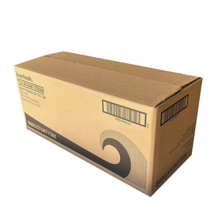 BOARDWALK Giant Straws, 7.75", Polypropylene, Black, 150/Pack, 10 Packs/Carton (BWKGSTUW775BK) thumbnail 4