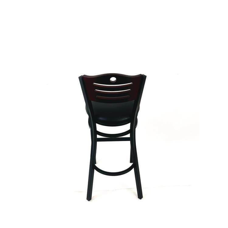 JMC FURNITURE Eagle Series Barstool, Supports Up to 300 lb, 28.5" Seat Height, Black Seat, Dark Mahogany Back, Black Base (JMCEBBVBLKB) thumbnail 4