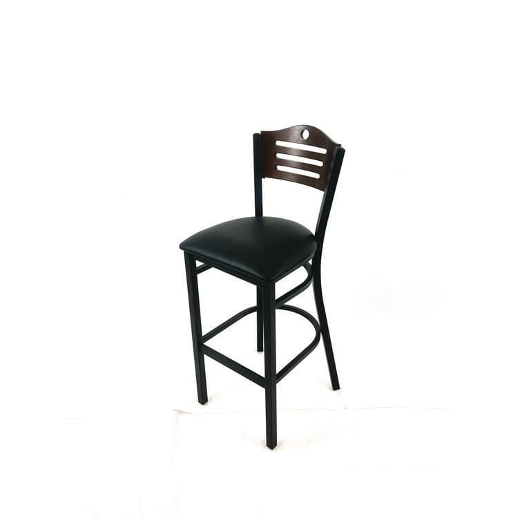 JMC FURNITURE Eagle Series Barstool, Supports Up to 300 lb, 28.5" Seat Height, Black Seat, Dark Walnut Back, Black Base (JMCEBBVBLKC) thumbnail 2