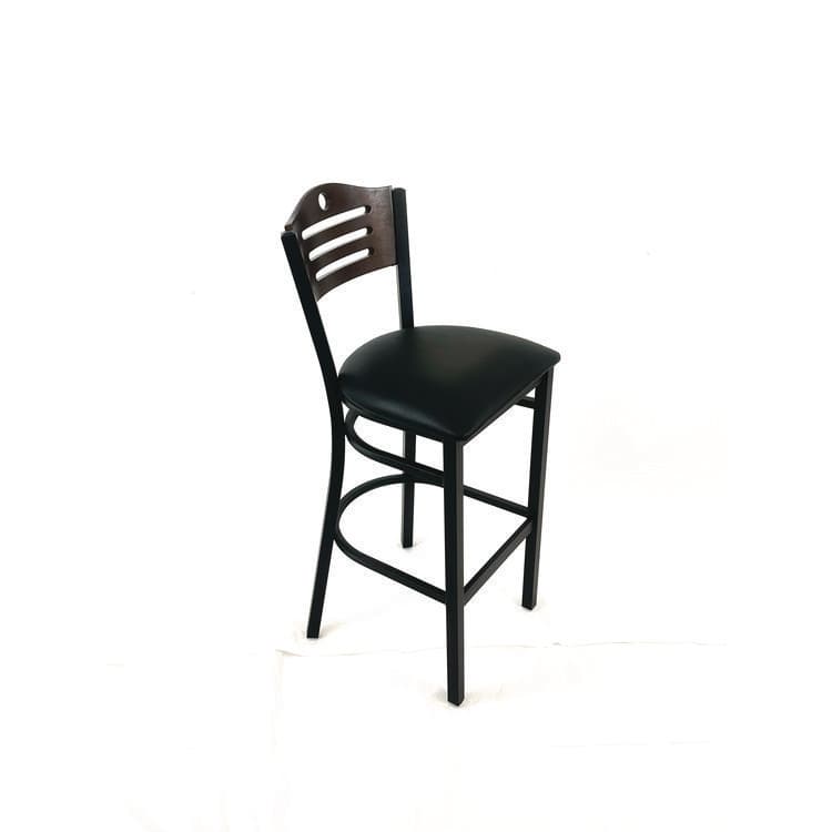 JMC FURNITURE Eagle Series Barstool, Supports Up to 300 lb, 28.5" Seat Height, Black Seat, Dark Walnut Back, Black Base (JMCEBBVBLKC) thumbnail 3