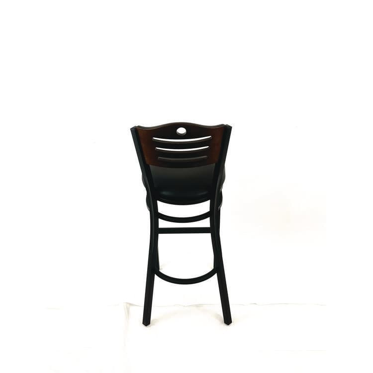 JMC FURNITURE Eagle Series Barstool, Supports Up to 300 lb, 28.5" Seat Height, Black Seat, Dark Walnut Back, Black Base (JMCEBBVBLKC) thumbnail 4