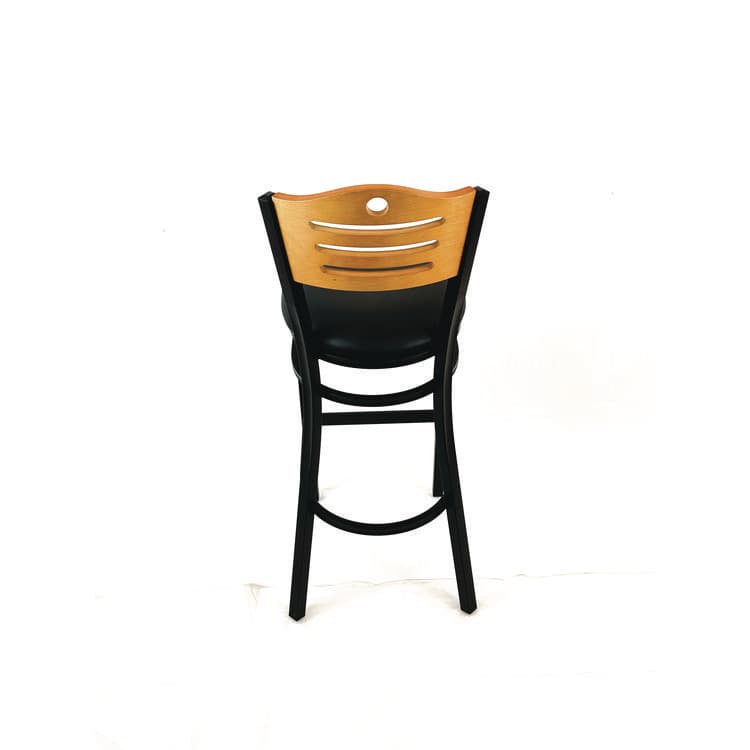 JMC FURNITURE Eagle Series Barstool, Supports Up to 300 lb, 28.5" Seat Height, Black Seat, Natural Back, Black Base (JMCEBBVBLKD) thumbnail 4
