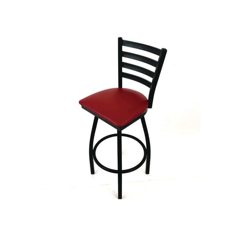 JMC FURNITURE Boggs Series Barstool, Supports Up to 300 lb, 30.5" Seat Height, Burgundy Seat, Black Back, Black Base (JMCBBBVSBUR) thumbnail 2