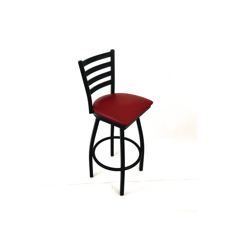 JMC FURNITURE Boggs Series Barstool, Supports Up to 300 lb, 30.5" Seat Height, Burgundy Seat, Black Back, Black Base (JMCBBBVSBUR) thumbnail 3