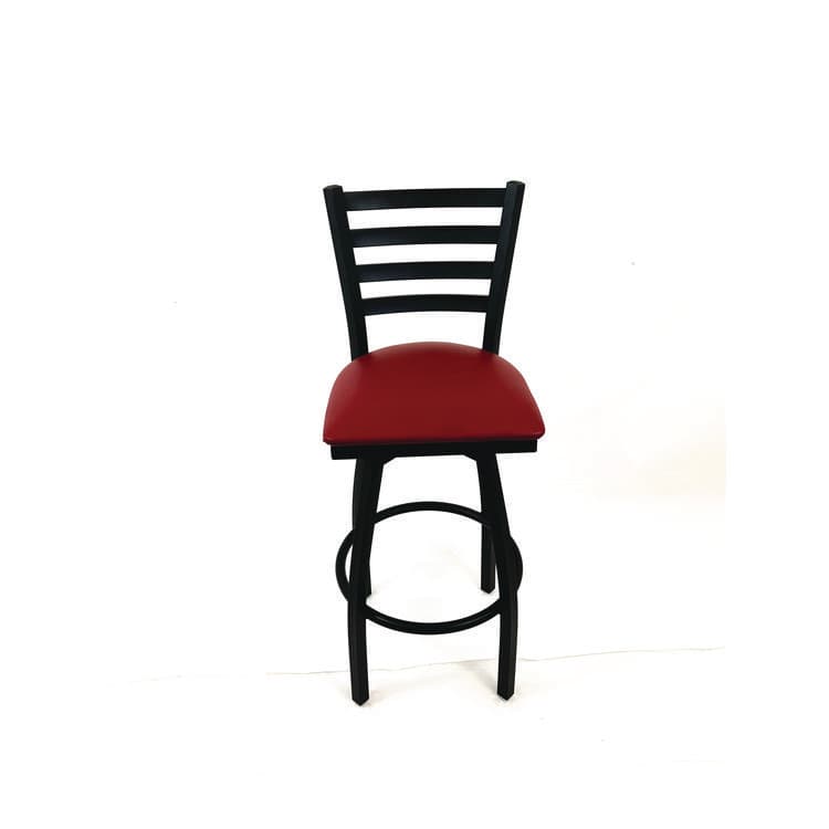 JMC FURNITURE Boggs Series Barstool, Supports Up to 300 lb, 30.5" Seat Height, Burgundy Seat, Black Back, Black Base (JMCBBBVSBUR)