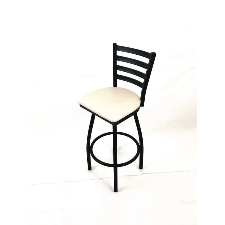 JMC FURNITURE Boggs Series Barstool, Supports Up to 300 lb, 30.5" Seat Height, Cream Seat, Black Back, Black Base (JMCBBBVSCRM) thumbnail 2