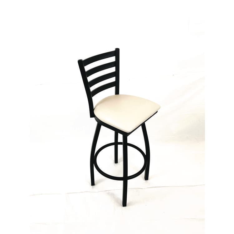 JMC FURNITURE Boggs Series Barstool, Supports Up to 300 lb, 30.5" Seat Height, Cream Seat, Black Back, Black Base (JMCBBBVSCRM) thumbnail 3