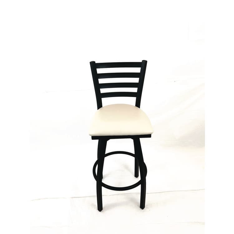 JMC FURNITURE Boggs Series Barstool, Supports Up to 300 lb, 30.5" Seat Height, Cream Seat, Black Back, Black Base (JMCBBBVSCRM)