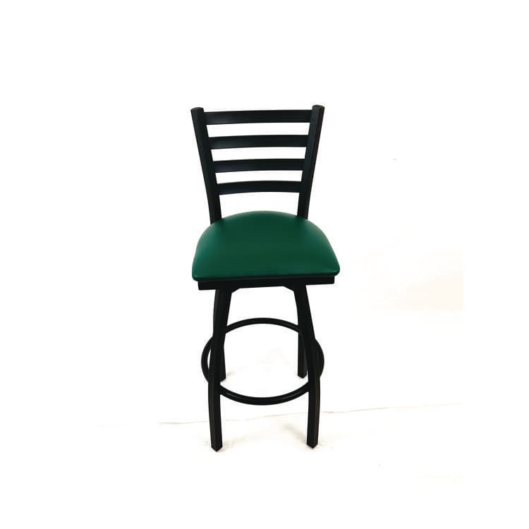 JMC FURNITURE Boggs Series Barstool, Supports Up to 300 lb, 30.5" Seat Height, Green Seat, Black Back, Black Base (JMCBBBVSGRN)