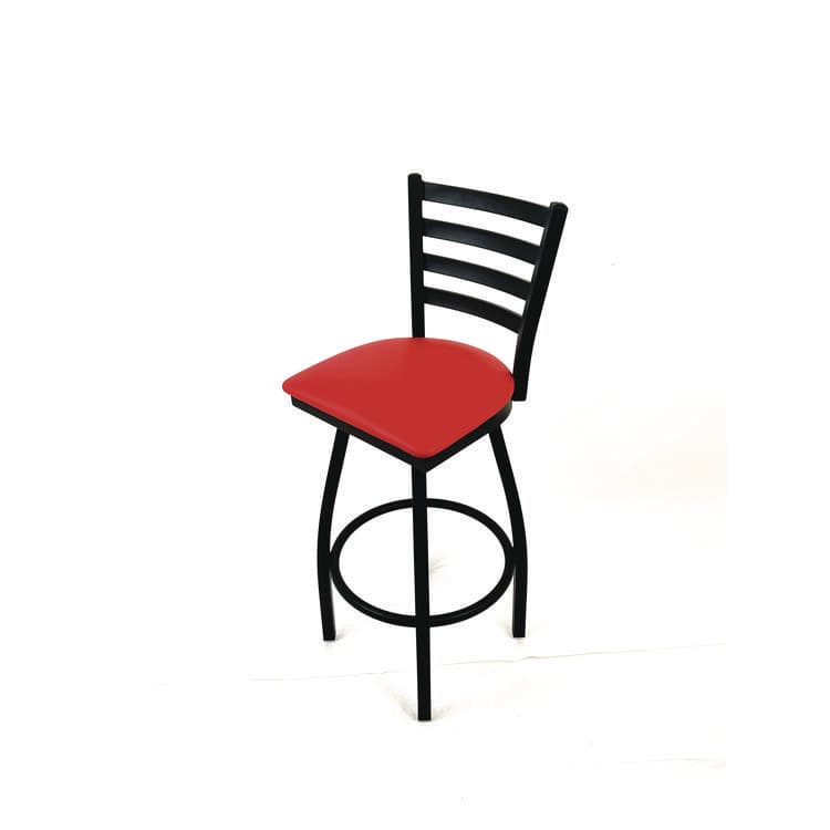 JMC FURNITURE Boggs Series Barstool, Supports Up to 300 lb, 30.5" Seat Height, Red Seat, Black Back, Black Base (JMCBBBVSRED) thumbnail 2