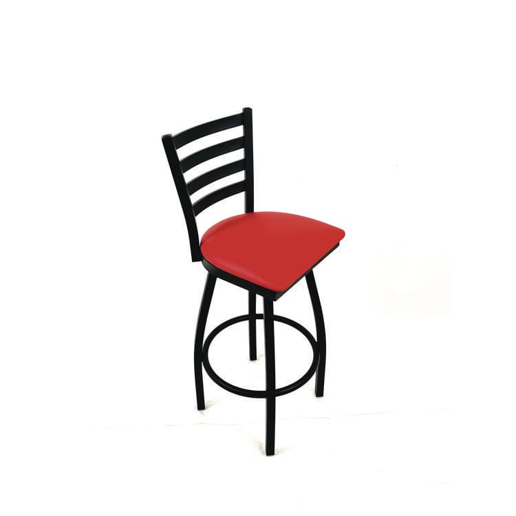 JMC FURNITURE Boggs Series Barstool, Supports Up to 300 lb, 30.5" Seat Height, Red Seat, Black Back, Black Base (JMCBBBVSRED) thumbnail 3