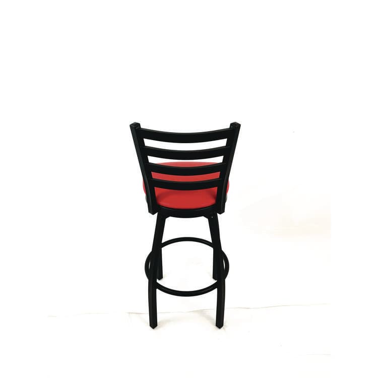 JMC FURNITURE Boggs Series Barstool, Supports Up to 300 lb, 30.5" Seat Height, Red Seat, Black Back, Black Base (JMCBBBVSRED) thumbnail 4