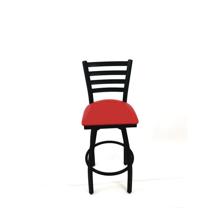 JMC FURNITURE Boggs Series Barstool, Supports Up to 300 lb, 30.5" Seat Height, Red Seat, Black Back, Black Base (JMCBBBVSRED)