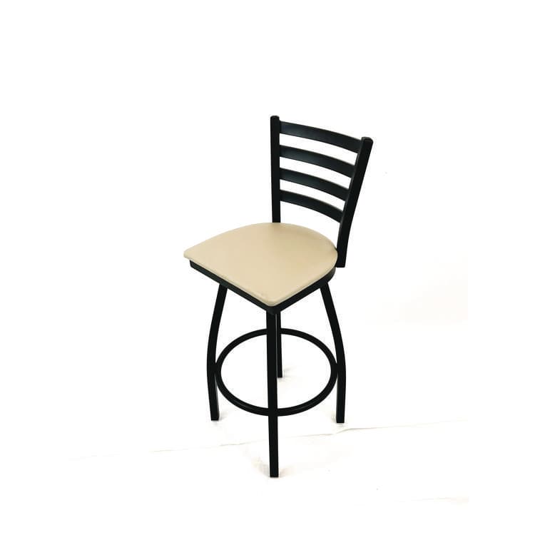 JMC FURNITURE Boggs Series Barstool, Supports Up to 300 lb, 30.5" Seat Height, Taupe Seat, Black Back, Black Base (JMCBBBVSTAU) thumbnail 2