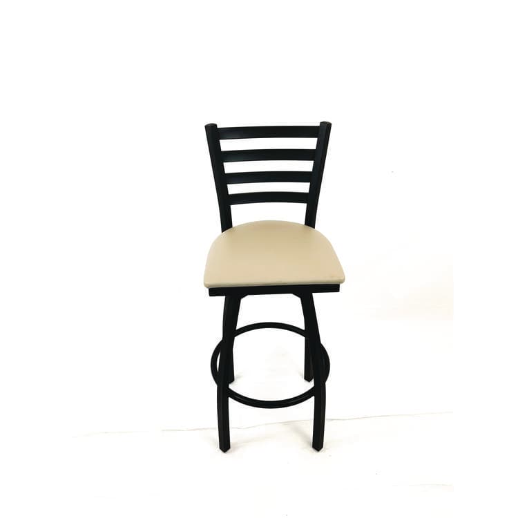 JMC FURNITURE Boggs Series Barstool, Supports Up to 300 lb, 30.5" Seat Height, Taupe Seat, Black Back, Black Base (JMCBBBVSTAU)