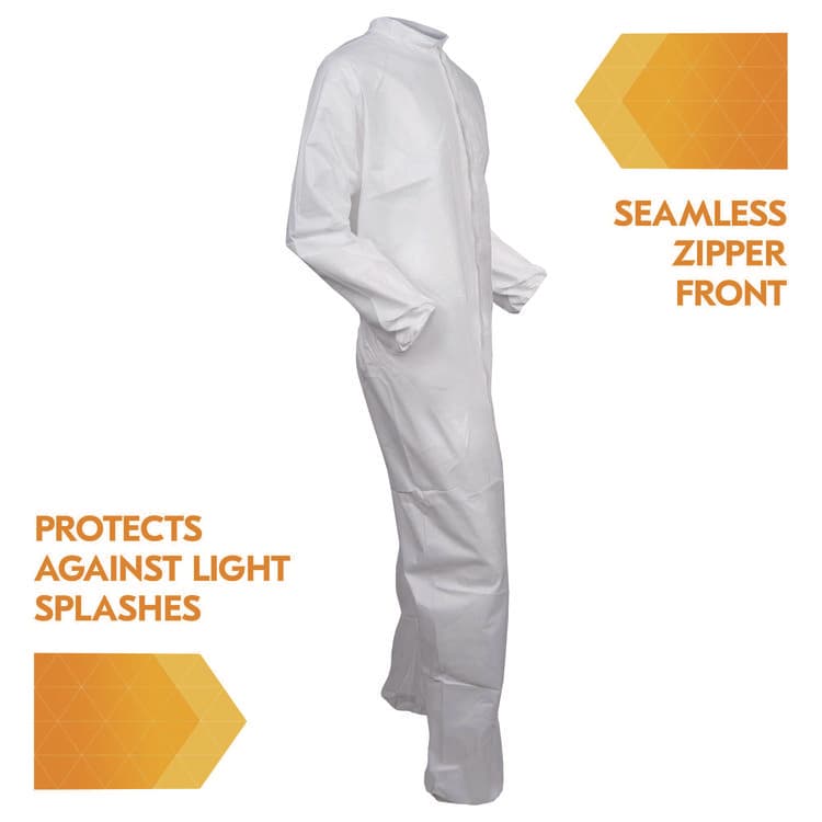KIMBERLY-CLARK PROFESSIONAL A30 Breathable Splash and Particle Protection Coveralls, 3X-Large, White, 21/Carton (ANS46006) thumbnail 3