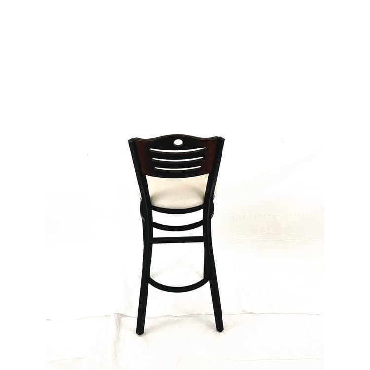 JMC FURNITURE Eagle Series Barstool, Supports Up to 300 lb, 28.5" Seat Height, Cream Seat, Dark Walnut Back, Black Base (JMCEBBVCRMC) thumbnail 4