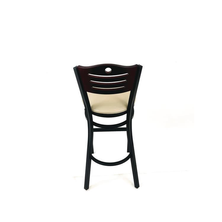 JMC FURNITURE Eagle Series Barstool, Supports Up to 300 lb, 28.5" Seat Height, Taupe Seat, Dark Mahogany Back, Black Base (JMCEBBVTAUB) thumbnail 4