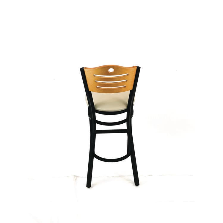 JMC FURNITURE Eagle Series Barstool, Supports Up to 300 lb, 28.5" Seat Height, Taupe Seat, Natural Back, Black Base (JMCEBBVTAUD) thumbnail 4