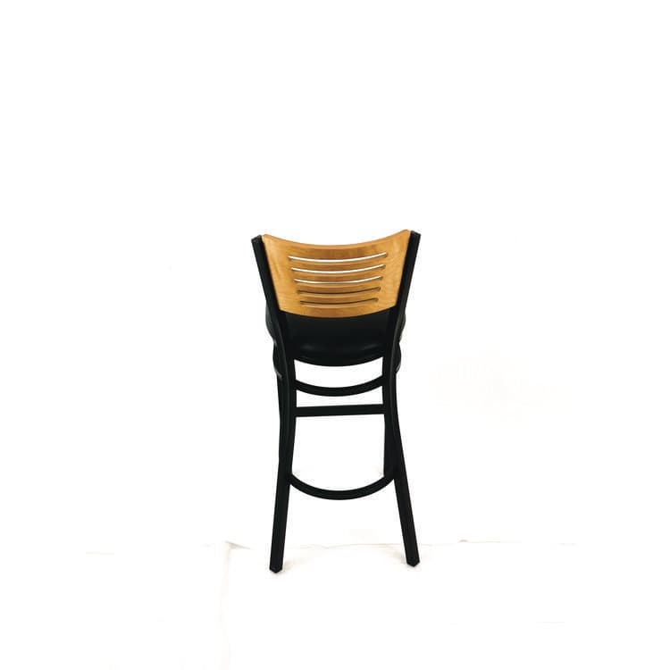 JMC FURNITURE Jones River Series Barstool, Supports Up to 300 lb, 28.5" Seat Height, Black Seat, Natural Back, Black Base (JMCJRBBVBLKD) thumbnail 4