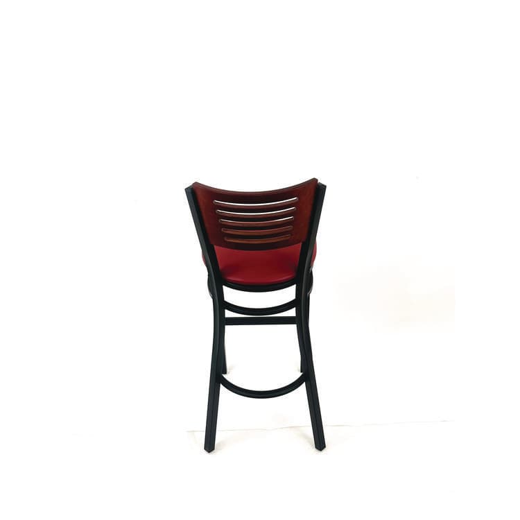 JMC FURNITURE Jones River Series Barstool, Supports Up to 300 lb, 28.5" Seat Height, Burgundy Seat, Dark Mahogany Back, Black Base (JMCJRBBVBURB) thumbnail 4