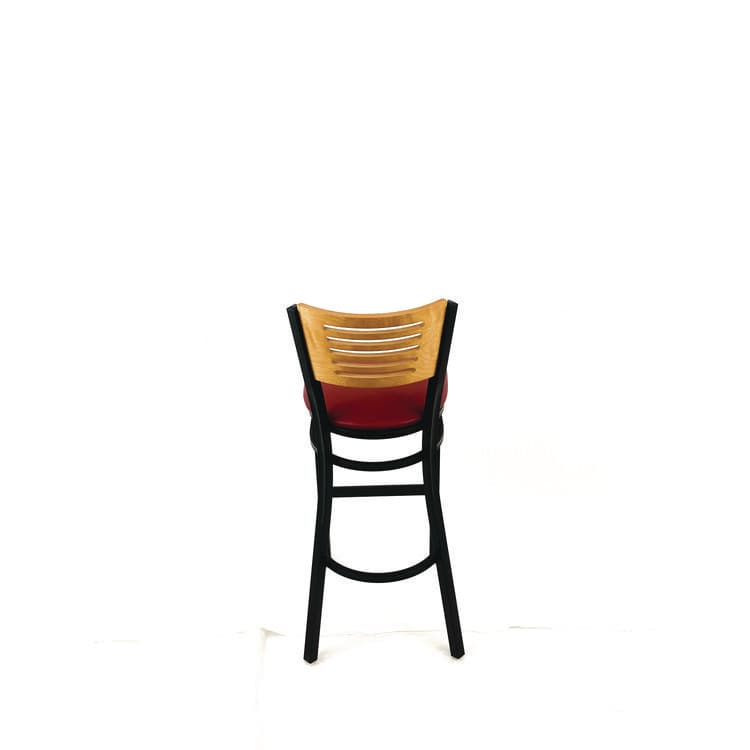 JMC FURNITURE Jones River Series Barstool, Supports Up to 300 lb, 28.5" Seat Height, Burgundy Seat, Natural Back, Black Base (JMCJRBBVBURD) thumbnail 4