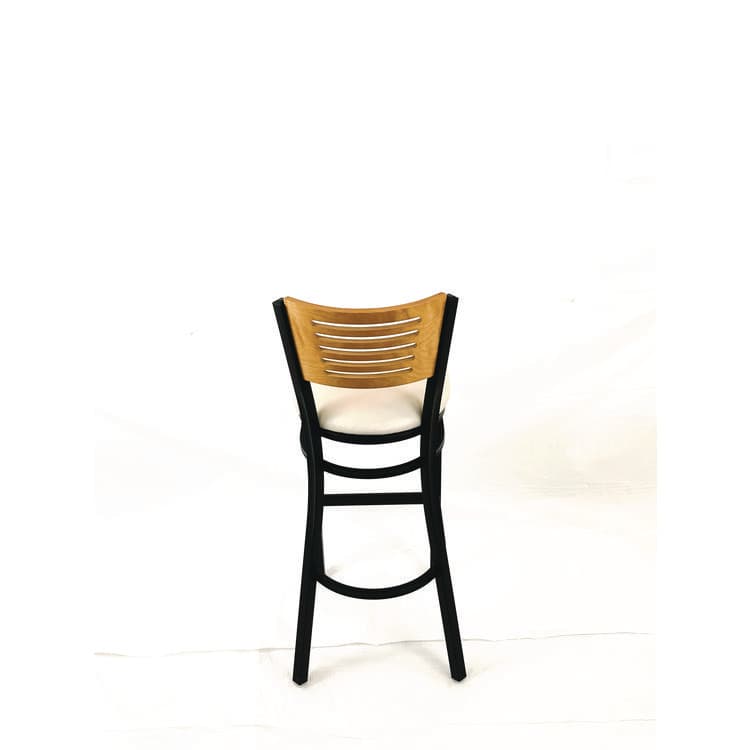 JMC FURNITURE Jones River Series Barstool, Supports Up to 300 lb, 28.5" Seat Height, Cream Seat, Natural Back, Black Base (JMCJRBBVCRMD) thumbnail 4
