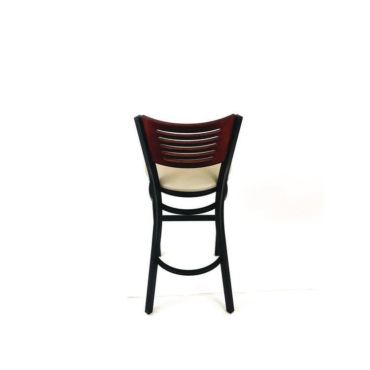 JMC FURNITURE Jones River Series Barstool, Supports Up to 300 lb, 28.5" Seat Height, Taupe Seat, Dark Mahogany Back, Black Base (JMCJRBBVTAUB) thumbnail 4