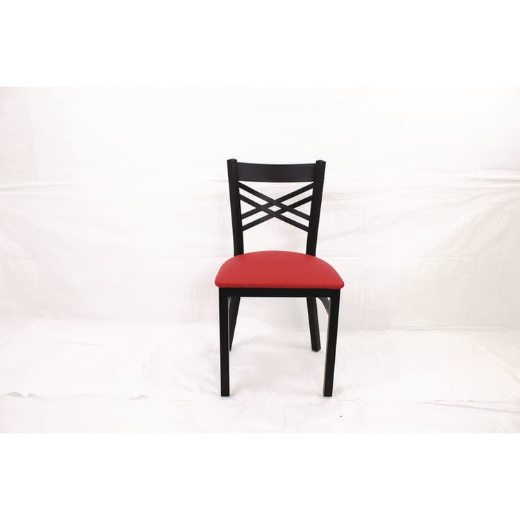 JMC FURNITURE X Series Chair, Supports Up to 300 lb, 18" Seat Height, Red Seat, Black Back, Black Base (JMCXCHBVSRED)