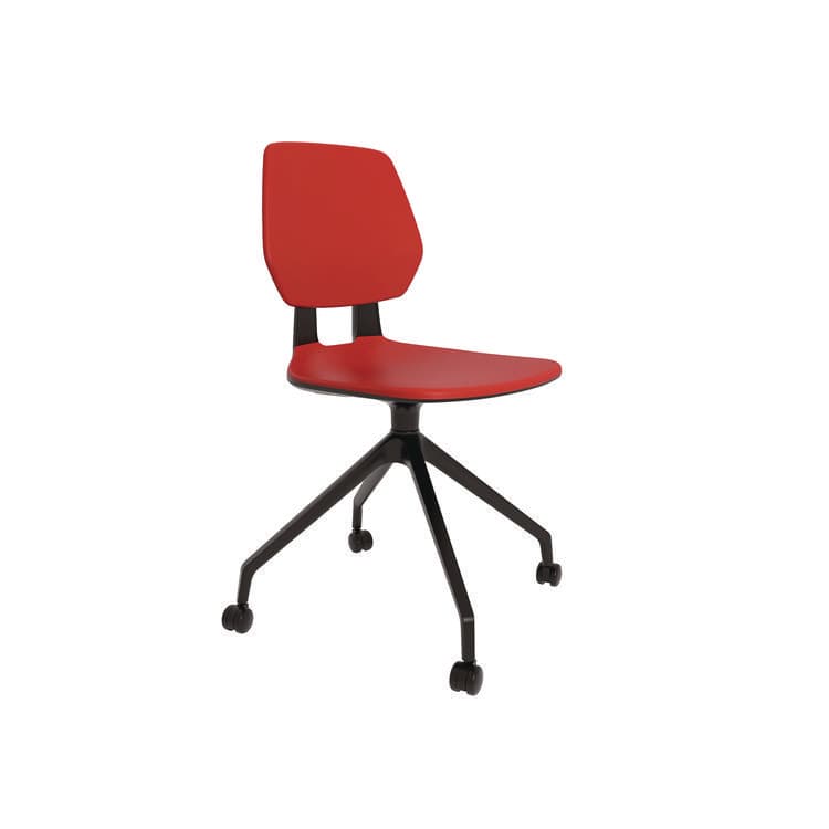 SAFCO PRODUCTS Commute Guest Chair, Supports Up to 275 lbs, 19" Seat Height, Red Seat, Red Back, Black Base (SAF7826RD)